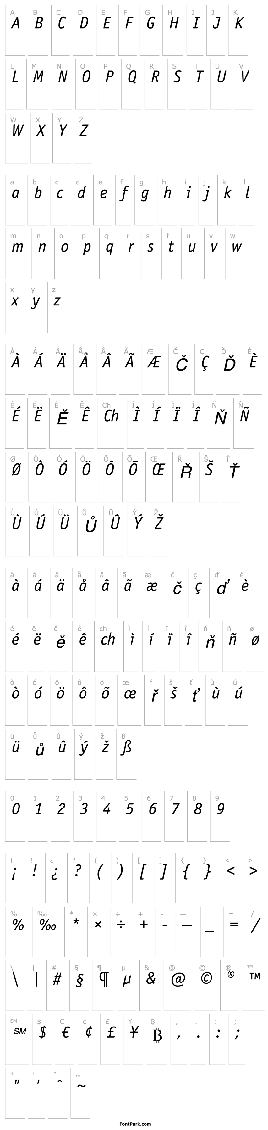 Overview OfficinaSansITCStd-BookItalic