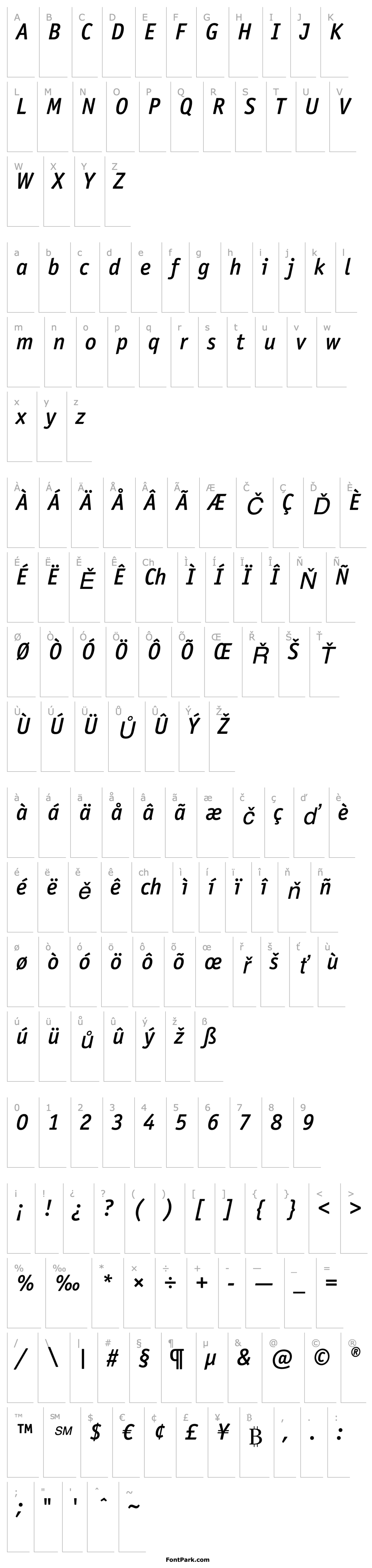 Overview OfficinaSansITCStd-MediumItalic