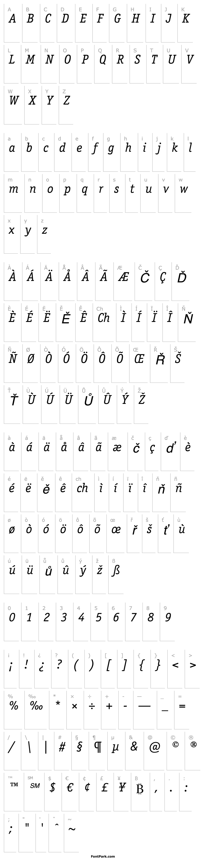 Overview OfficinaSerifStd-BookItalic