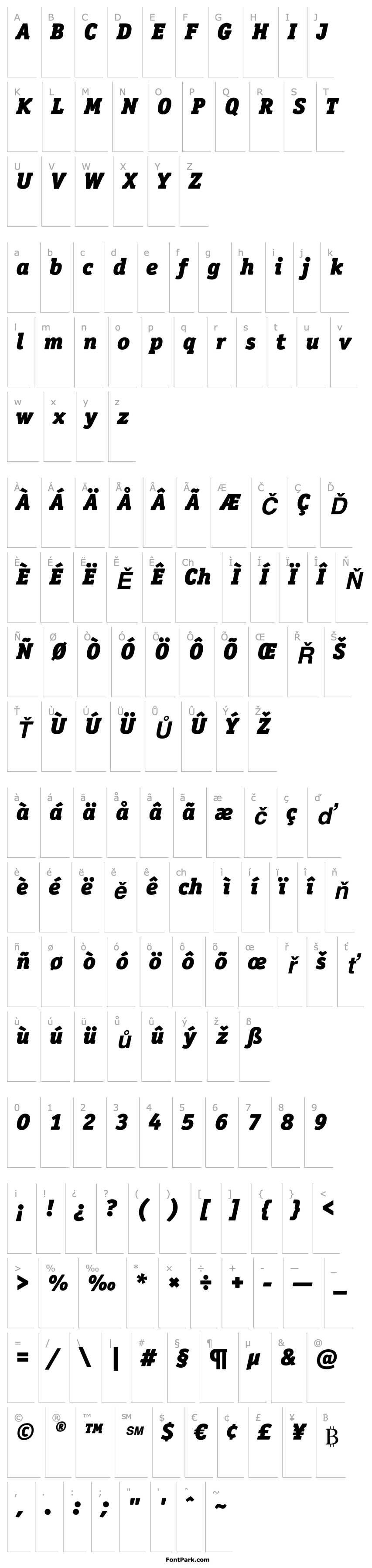 Overview OfficinaSerITCStd-BlackItalic