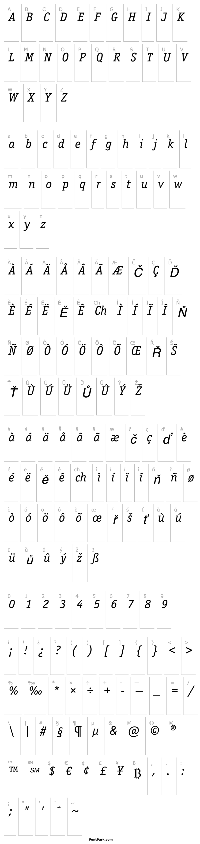 Overview OfficinaSerITCStd-BookItalic