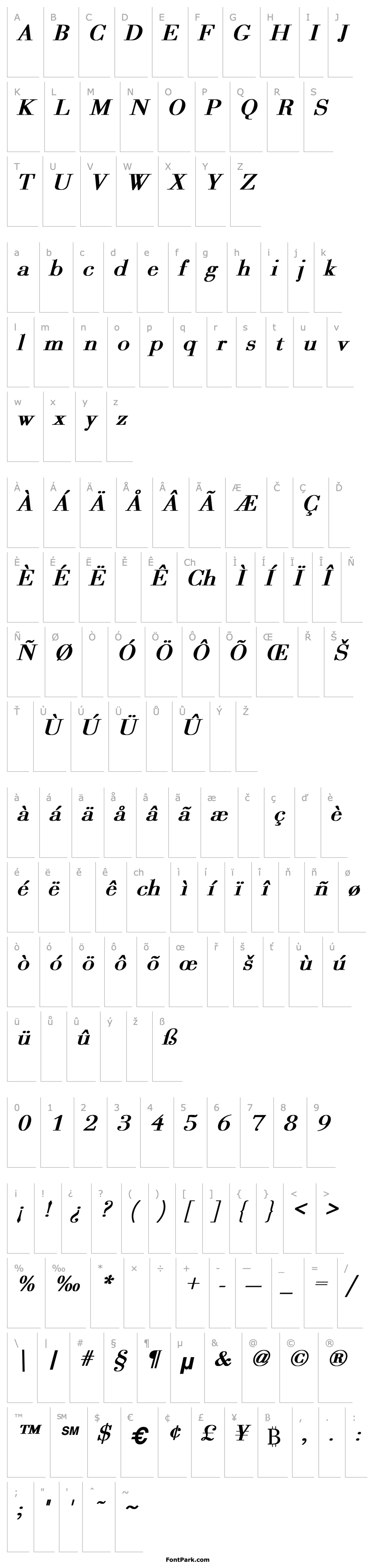 Overview Ogilvy Bold Italic