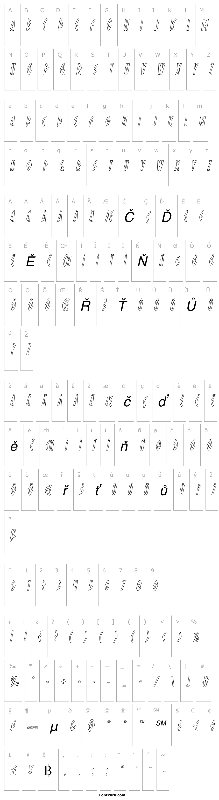 Přehled Oh Mighty Isis Outline Italic