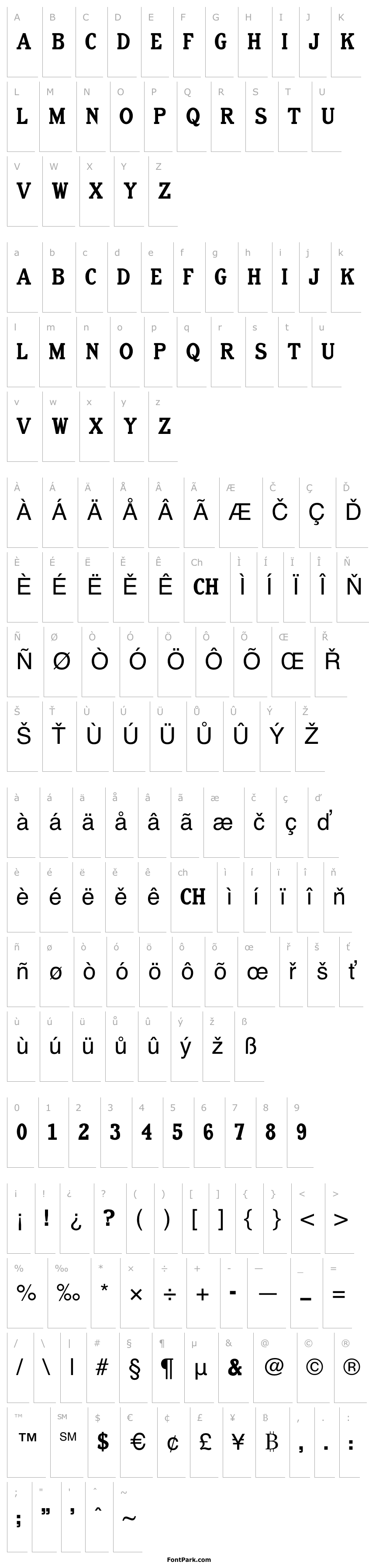 Přehled Old Letterpress TypeRegular