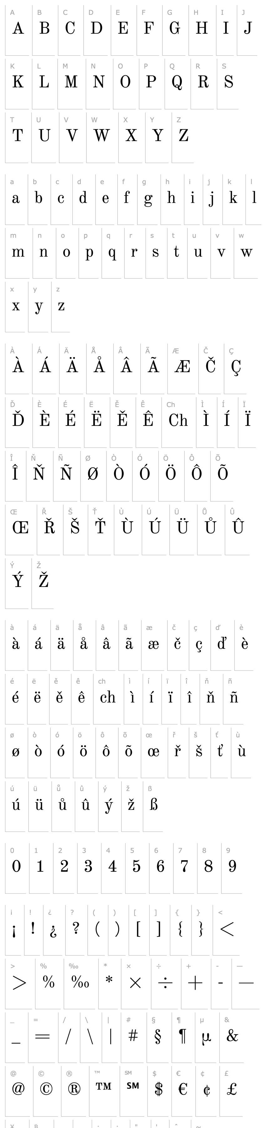 Overview Old Standard TT Regular