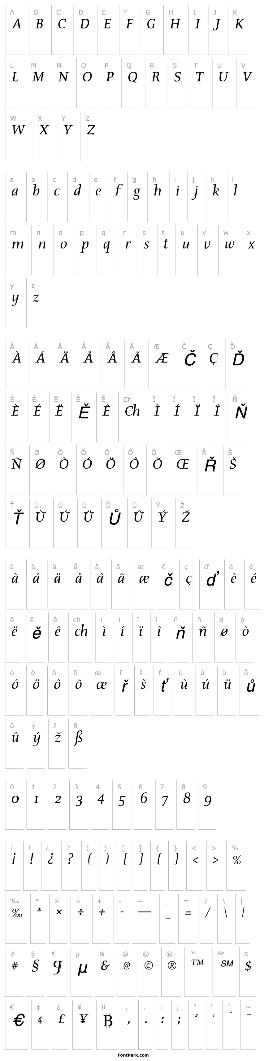 Overview Oldstyle Italic