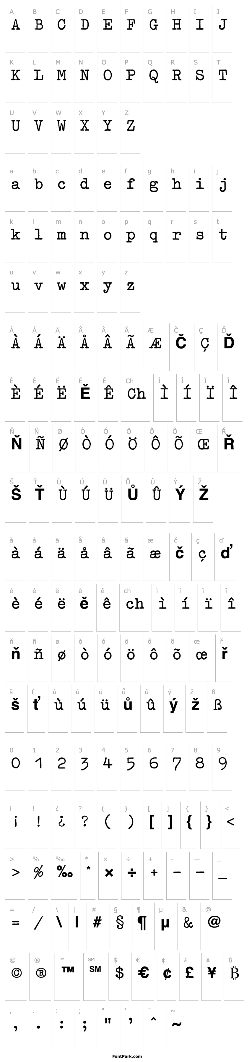 Přehled OldTypewriterEF-Bold