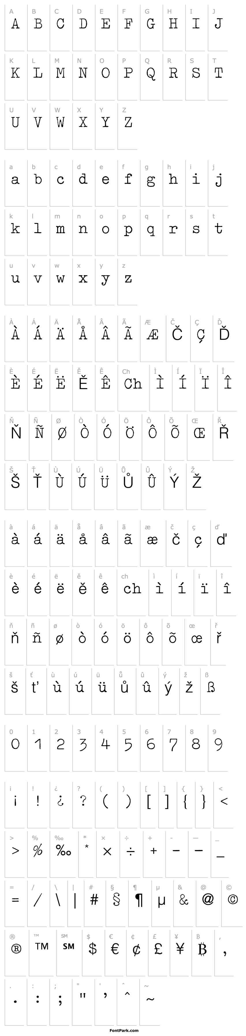 Overview OldTypewriterEF-Light