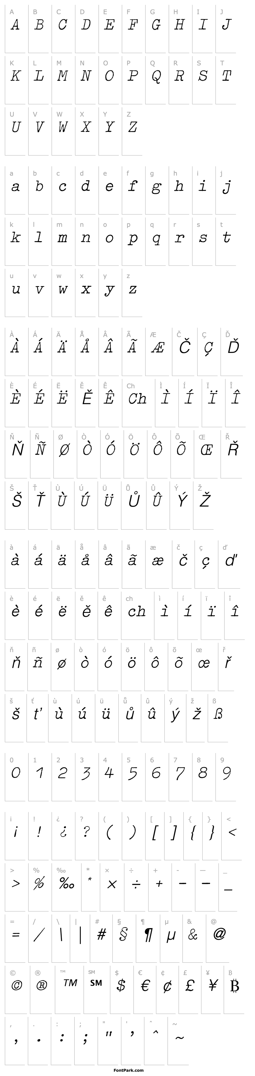 Overview OldTypewriterEF-LightObl