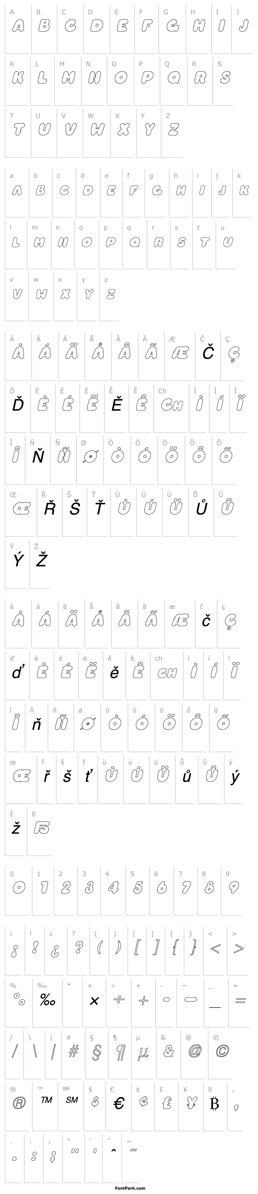 Overview OleadaOutlineSCapsSSK Italic