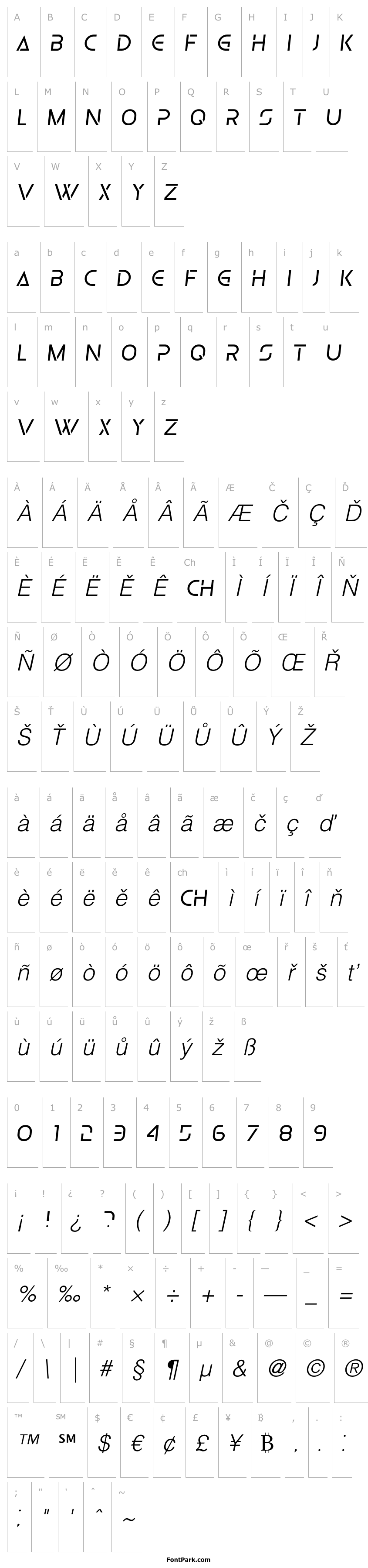 Přehled Olga Light Italic