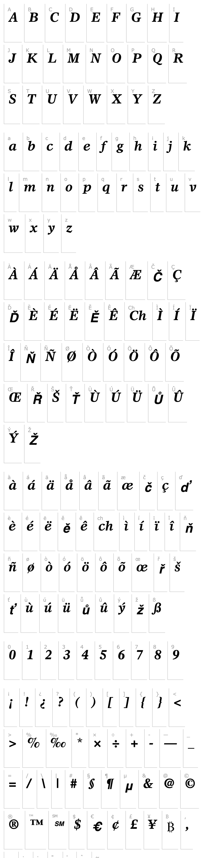 Overview Olympian-Bold Italic