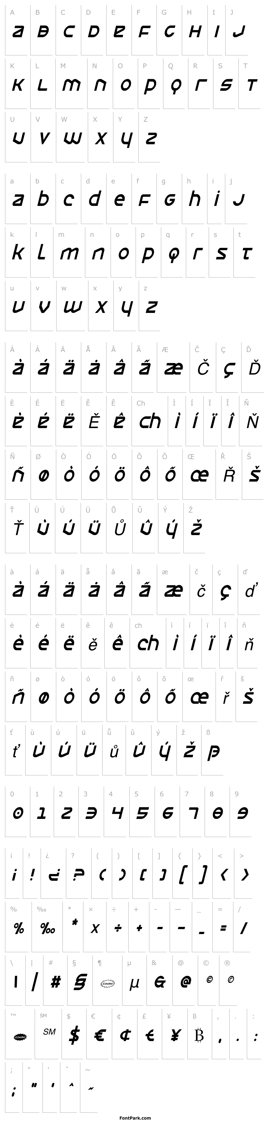 Overview Opilio Condensed Italic