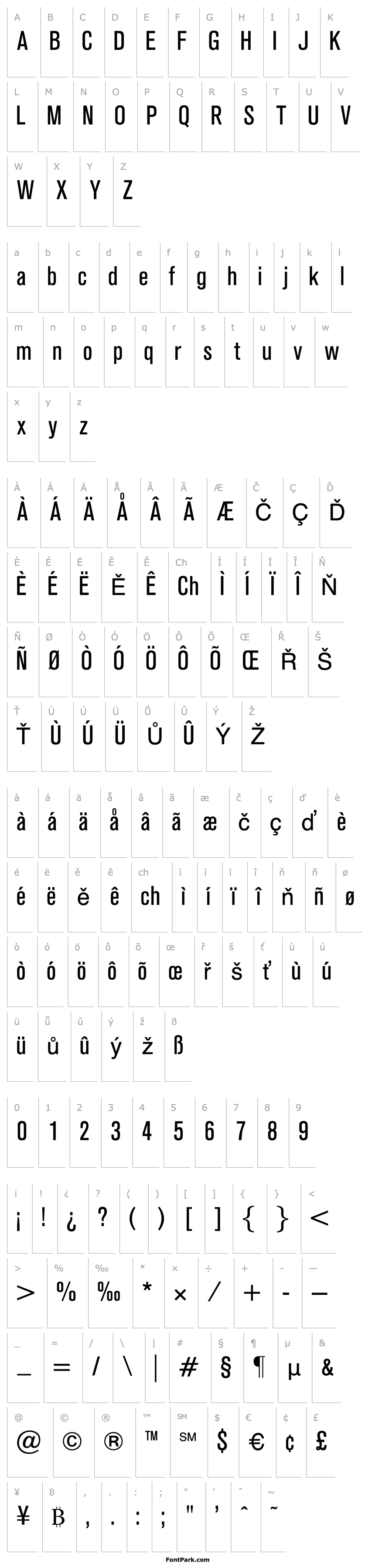 Overview OPTIAkroGrotesk-Cond