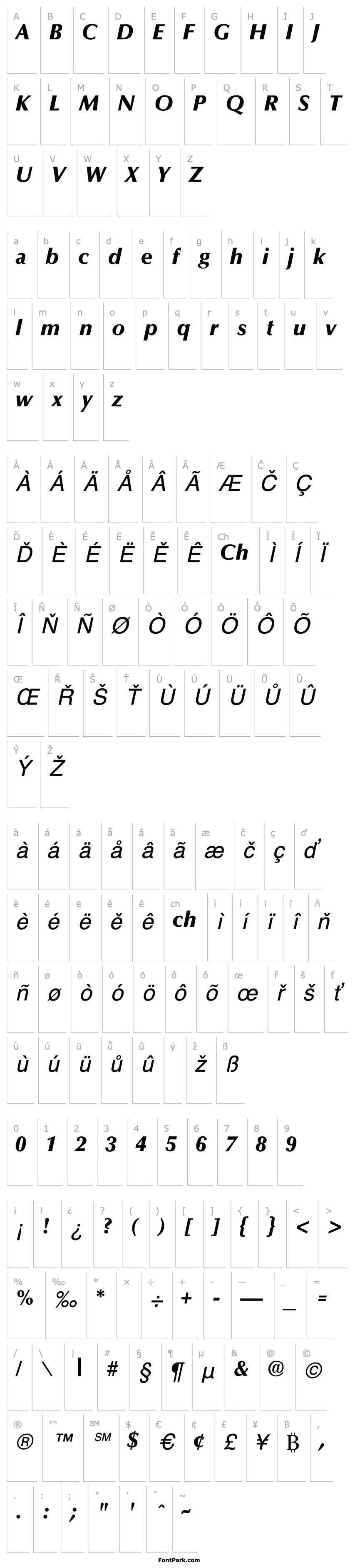 Overview Optim ExtraBold Italic