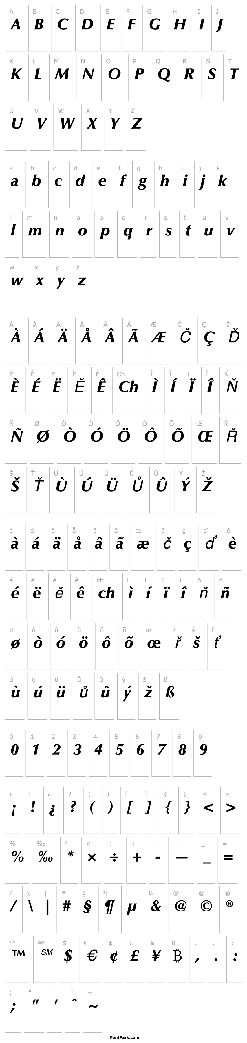 Overview Optima BlackItalic