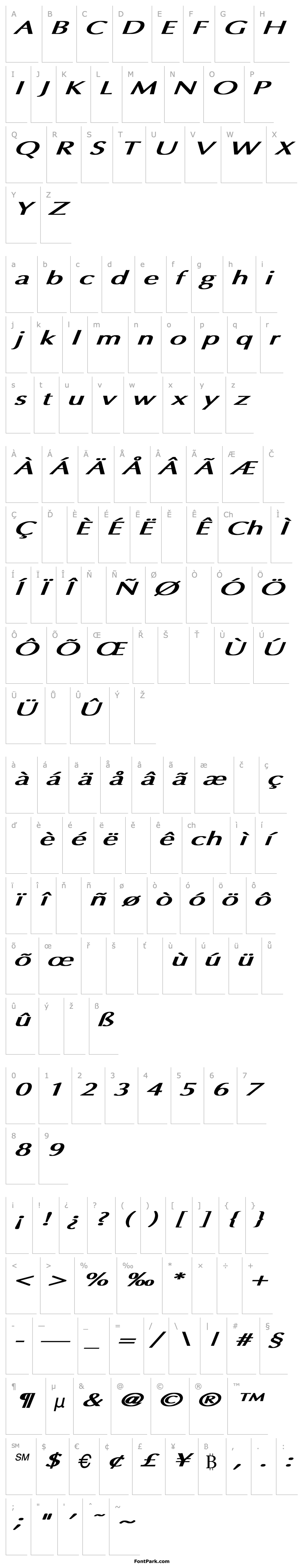 Overview Optima Bold Italic Ex Bold Italic