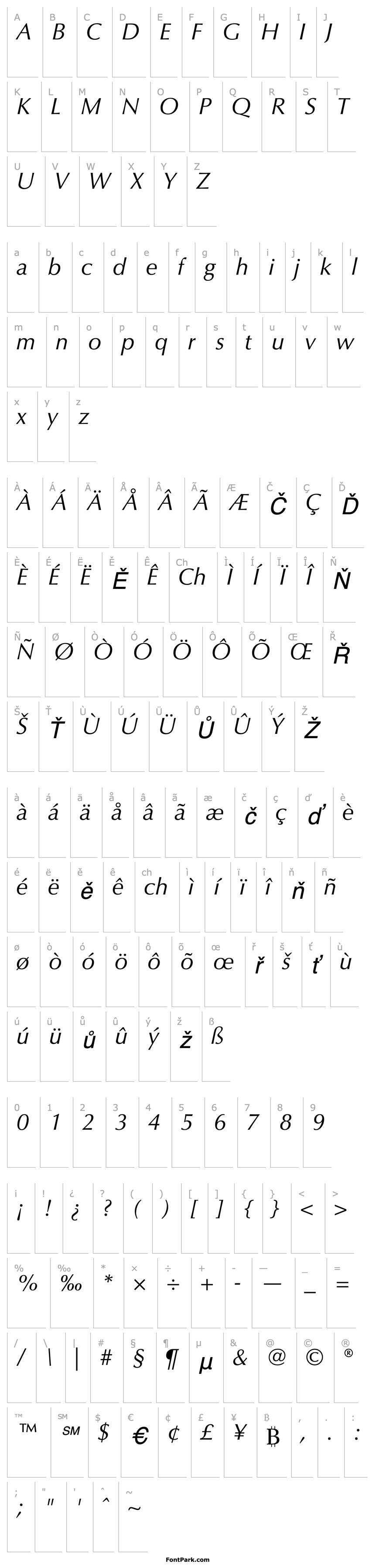 Overview Optima-Italic