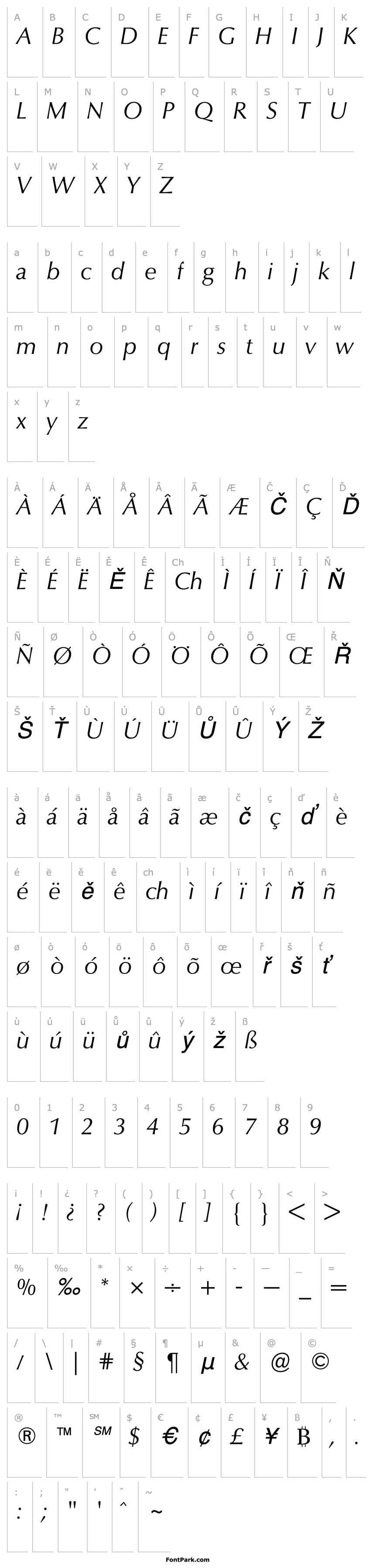 Overview OptimaBQ-Italic