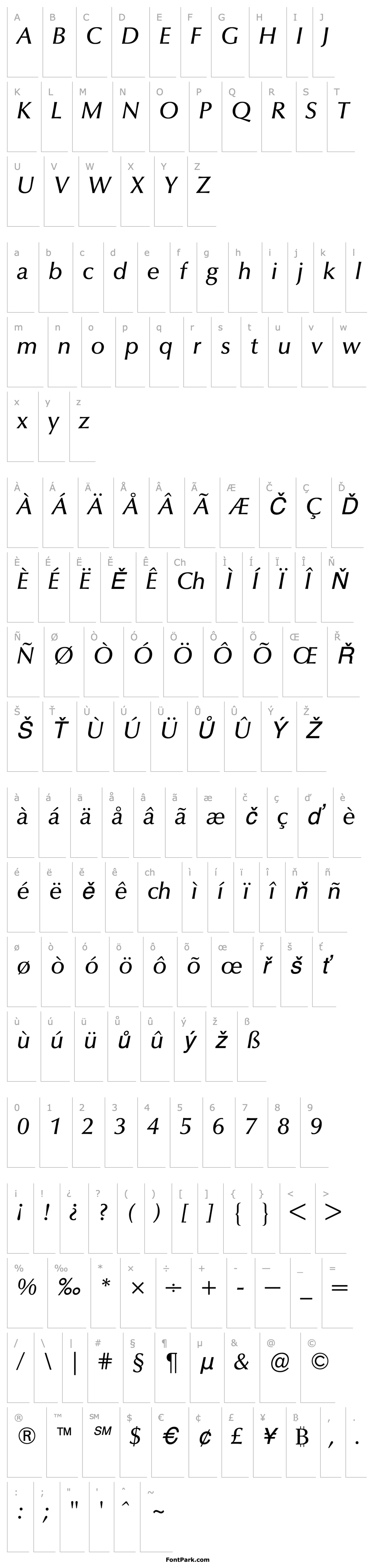 Overview OptimaBQ-MediumItalic