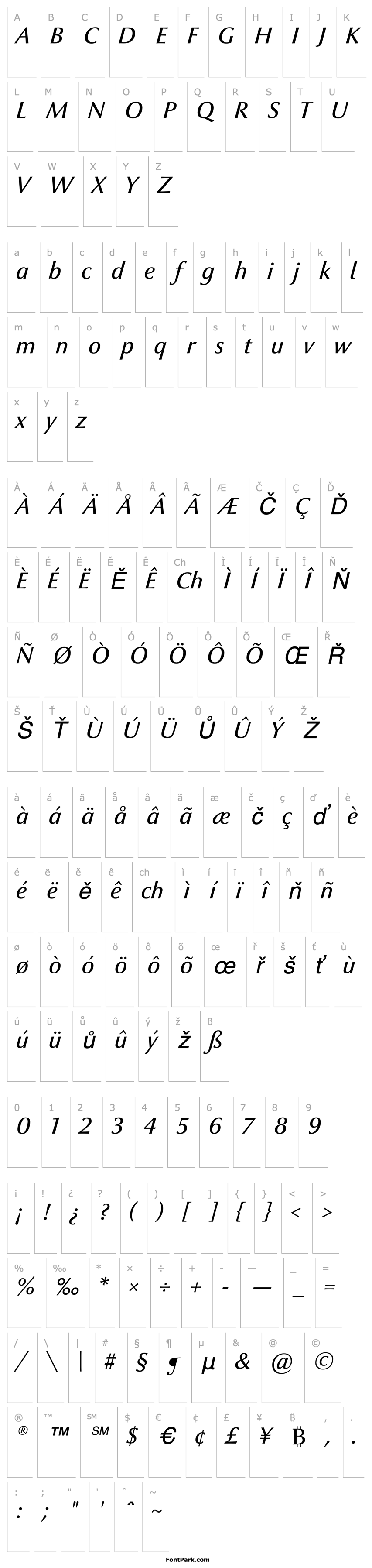 Overview OptimaNovaLT-MediumItalic