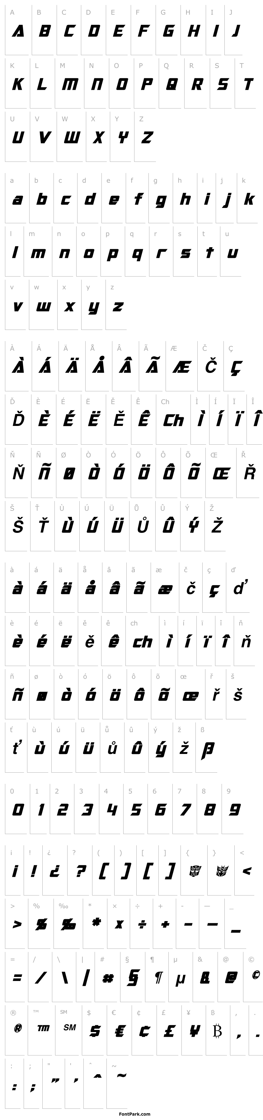 Přehled Optimus Bold Italic