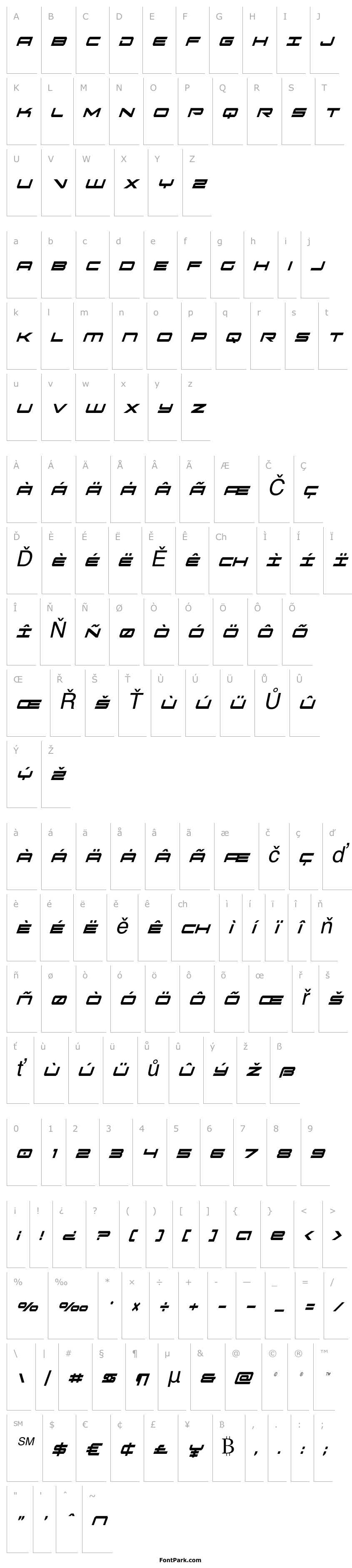 Overview Oramac Extra-Condensed Italic