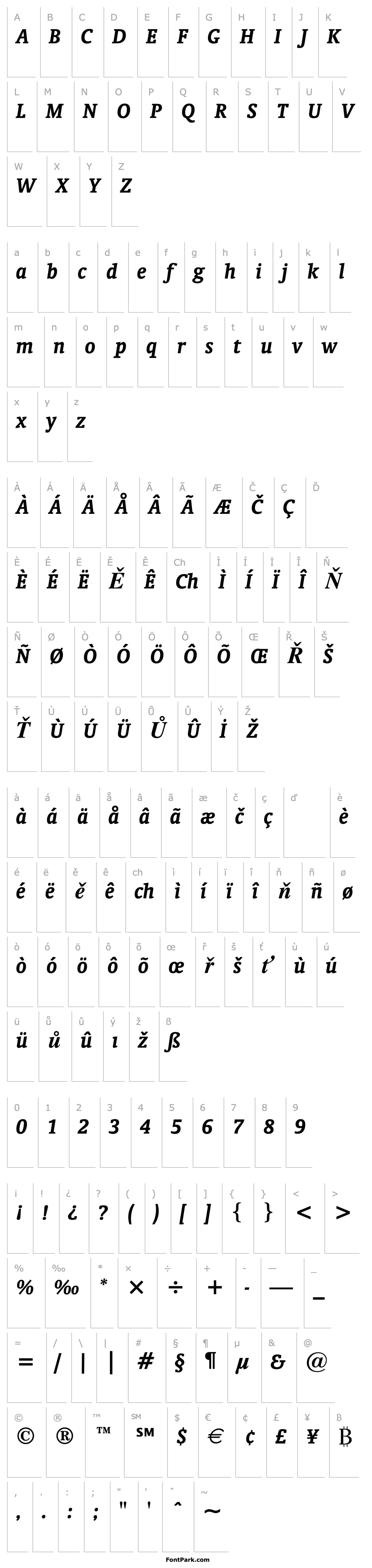 Overview Oranda Bold Italic BT