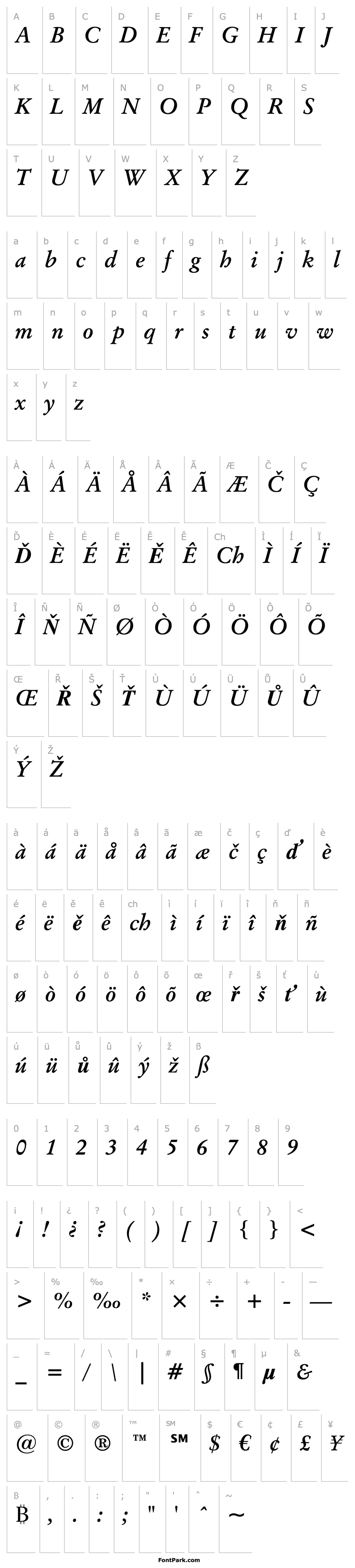 Overview OrigGarmnd BT Bold Italic