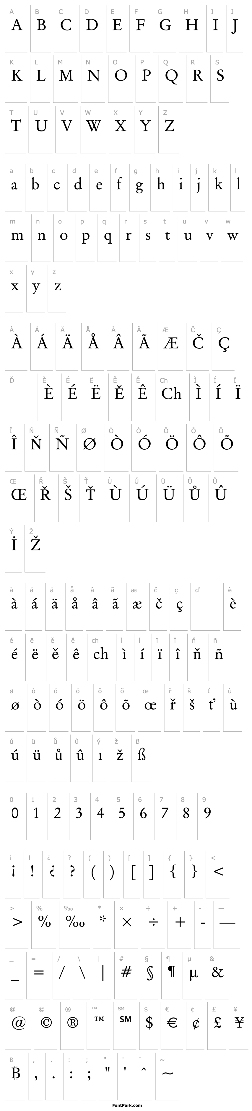 Overview Original Garamond BT