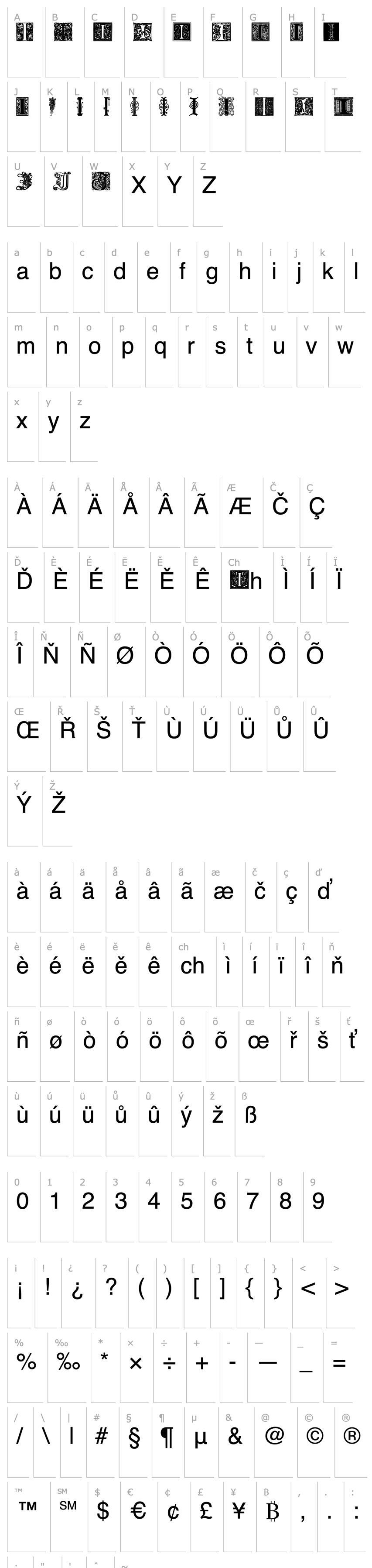 Overview Ornamental Initials I