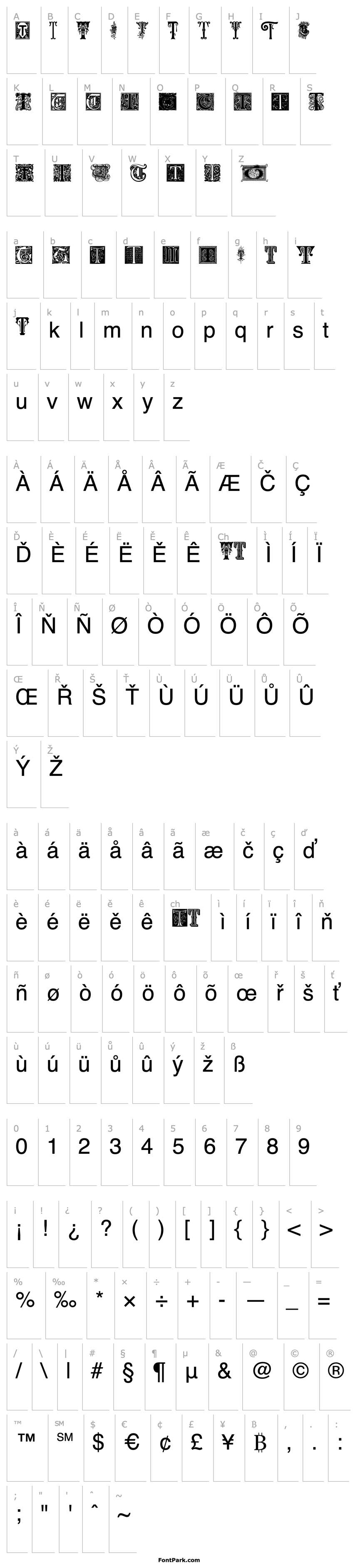 Overview Ornamental Initials T