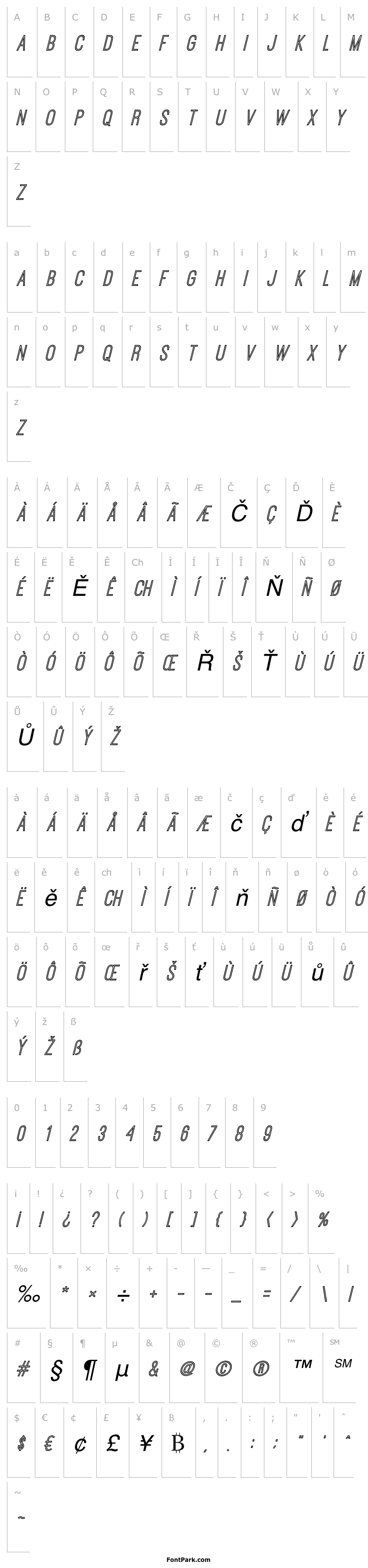 Přehled OstrichSansInline-Italic