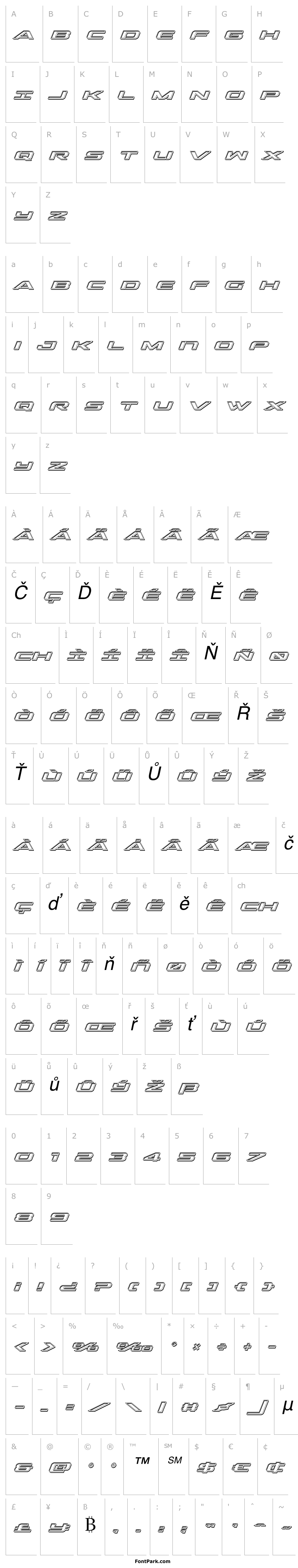 Přehled Outrider Engraved Italic Italic