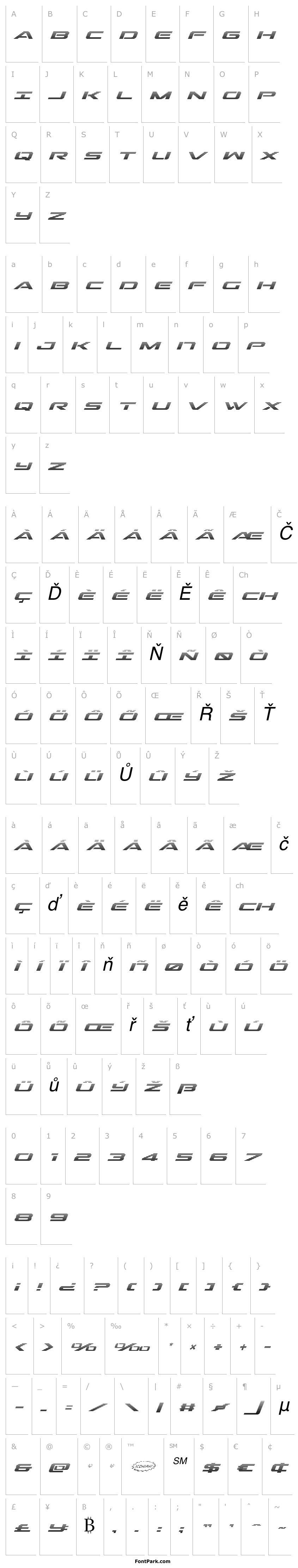 Přehled Outrider Gradient Italic Italic