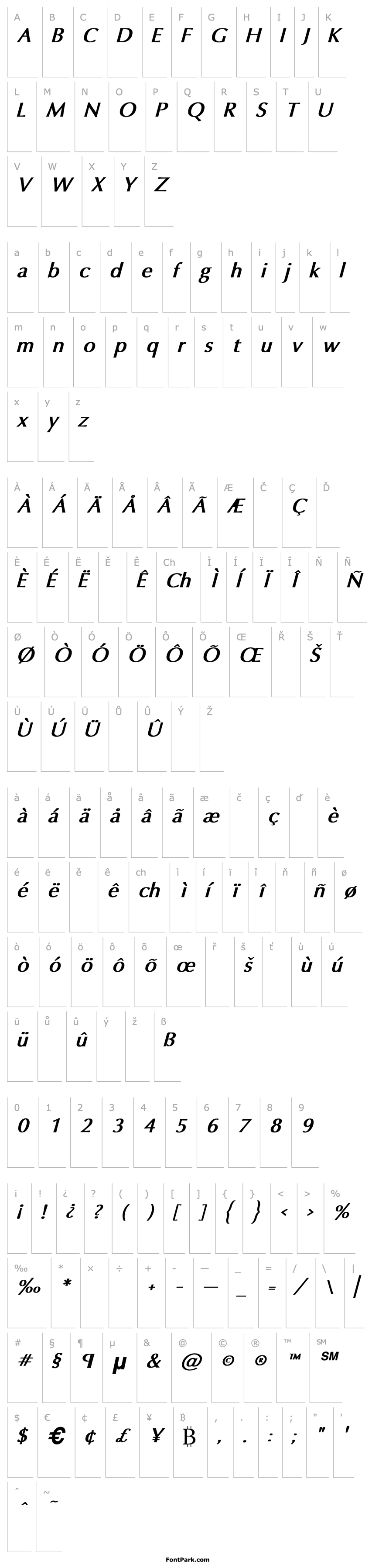 Overview Oxford Bold Italic