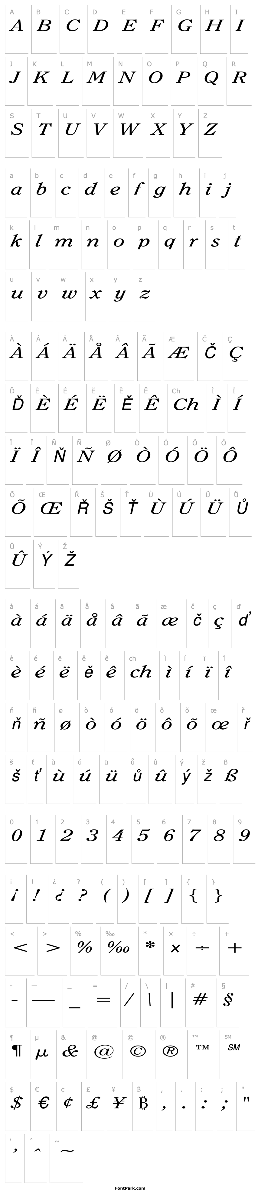 Overview OxfordExtended Italic