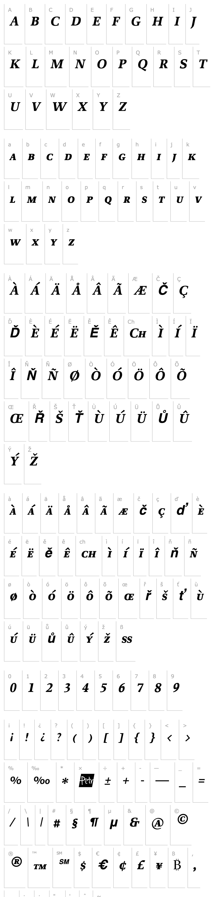 Přehled Proforma-BoldItalicSC