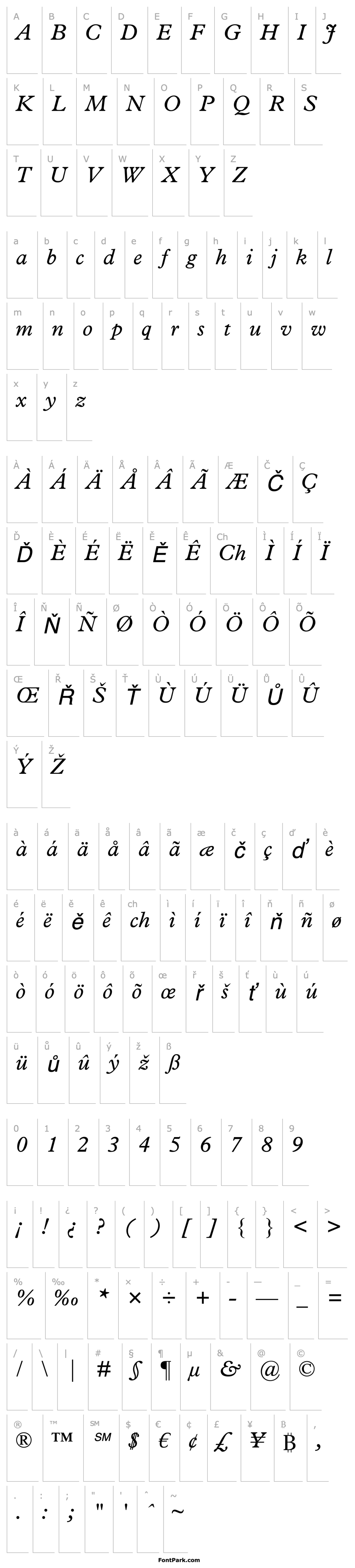 Přehled Plantin-Italic