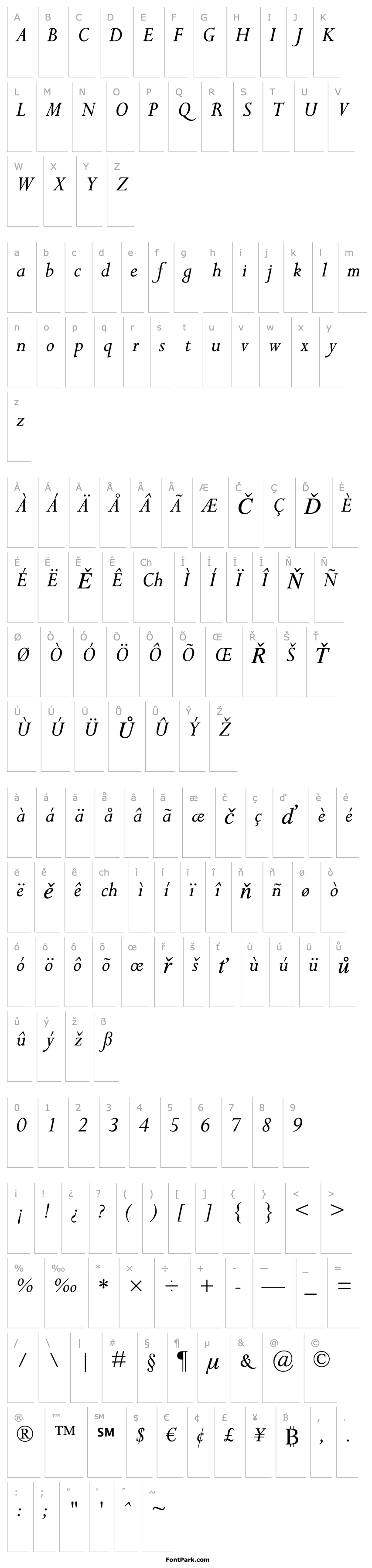 Přehled Perpetua Italic