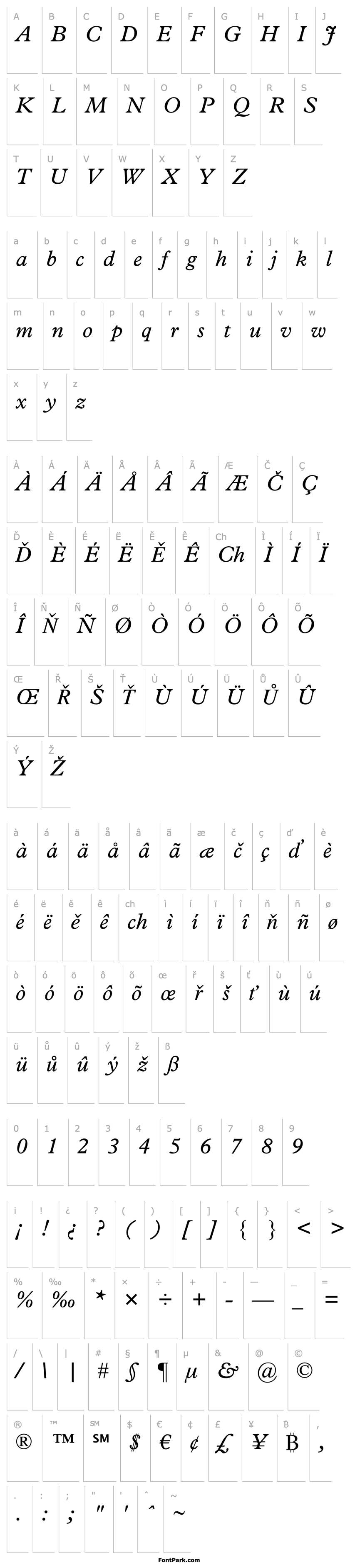 Přehled Plantin Italic