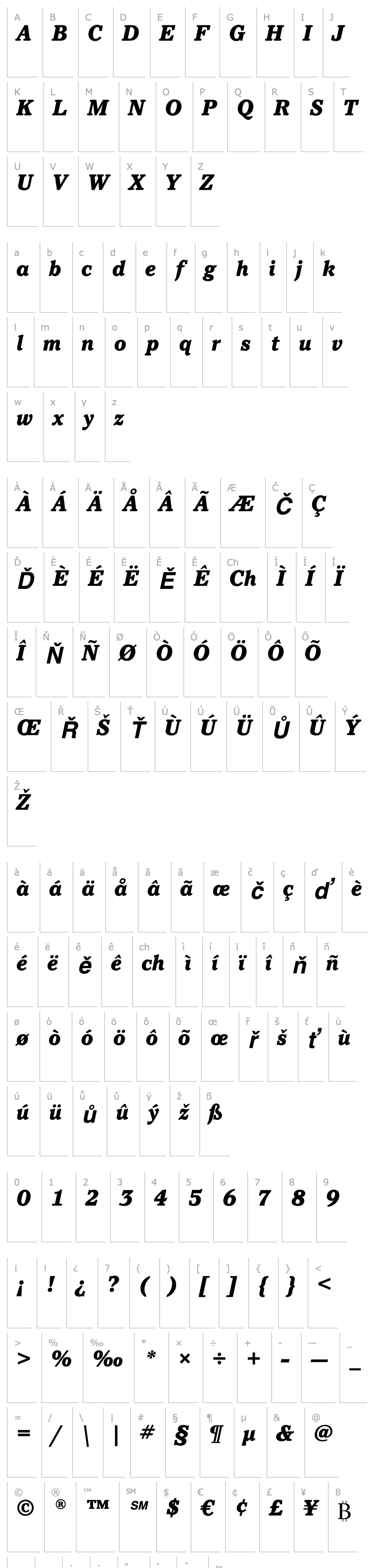 Overview Pacella ITC Std Black Italic