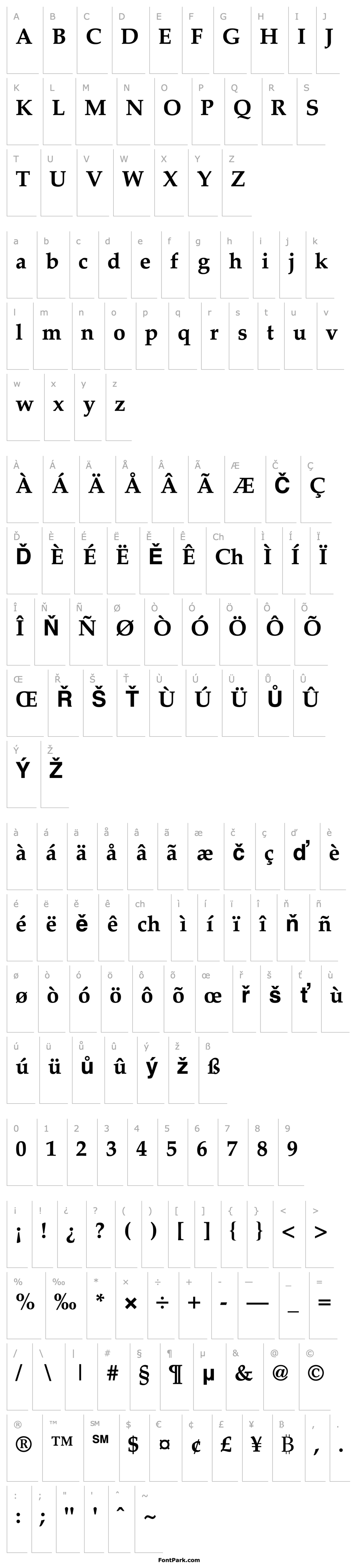 Overview Palatino Bold