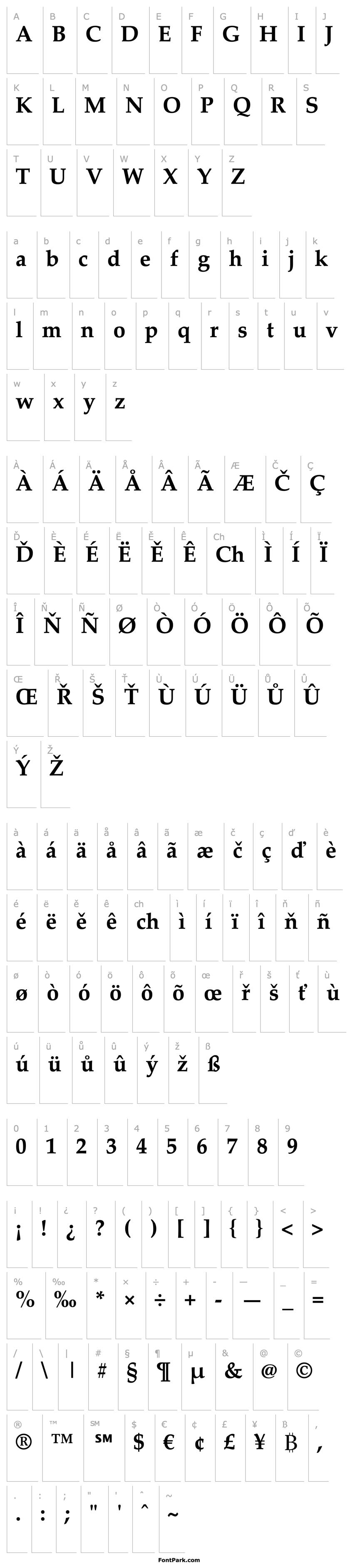 Overview Palatino Linotype Bold