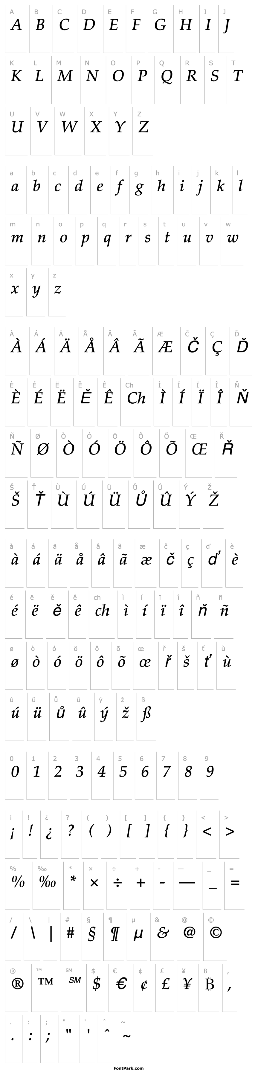 Overview Palatino-MediumItalic