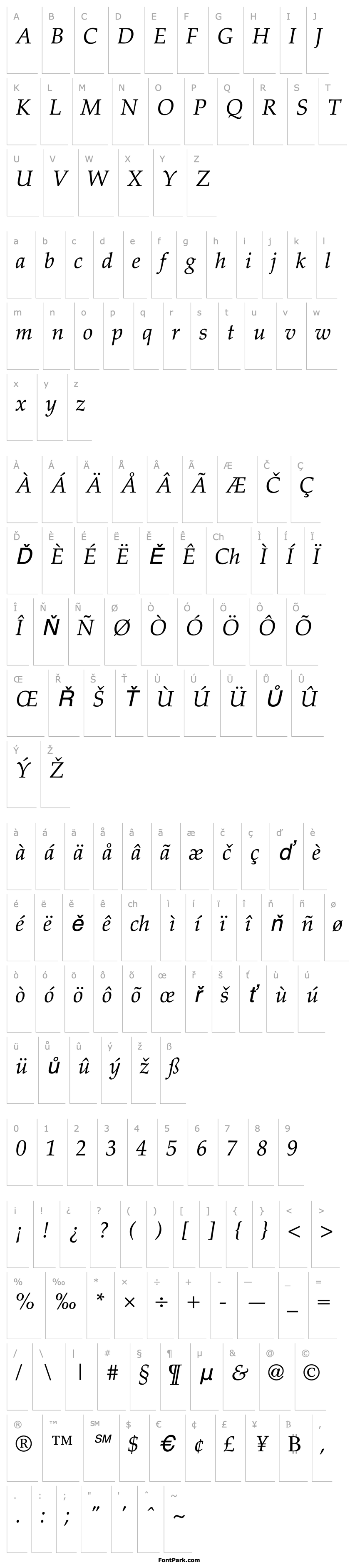 Overview Palatino S Italic