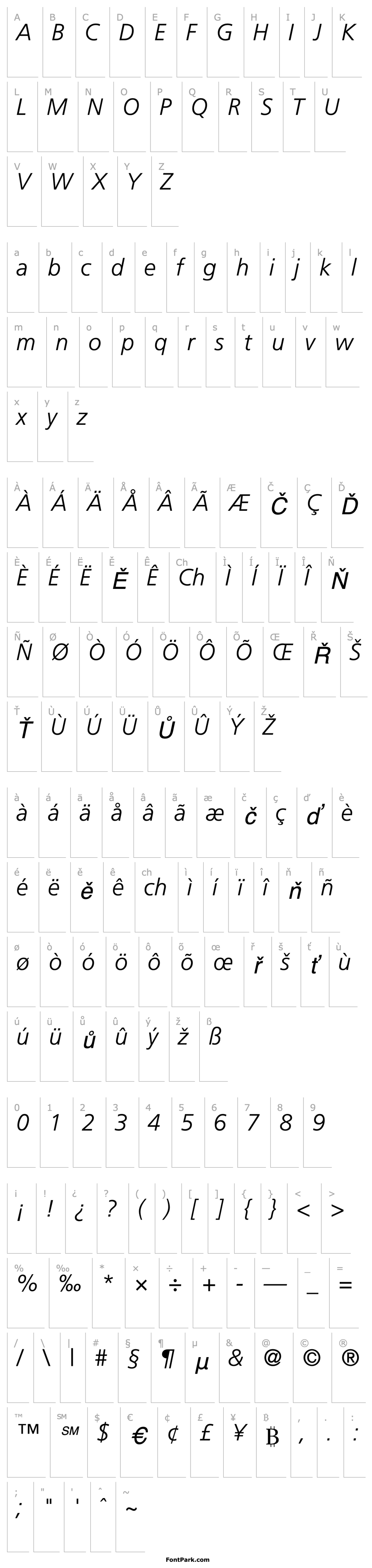 Overview Palma Light SSi Light Italic