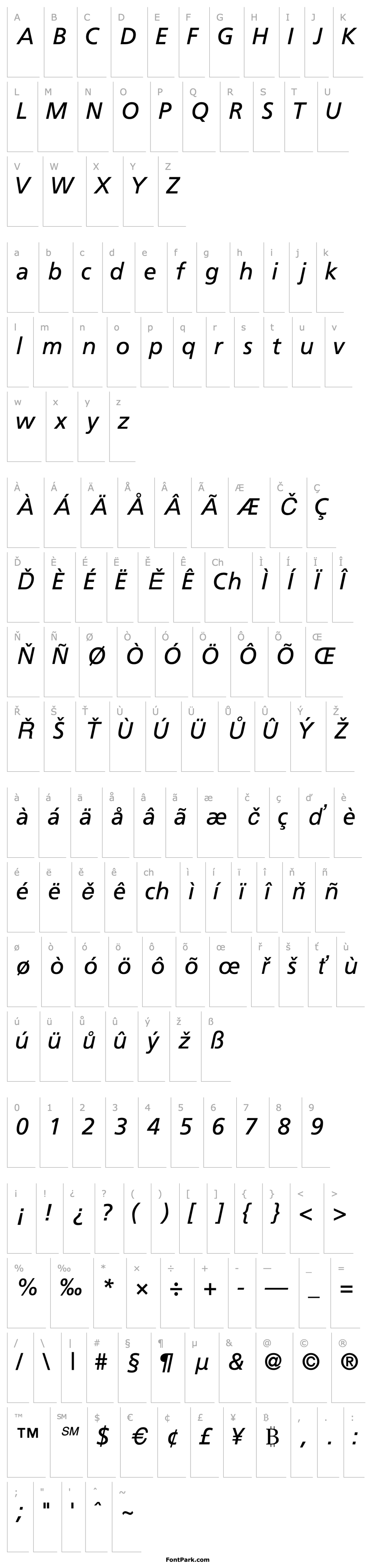 Overview PalmaSSK Italic