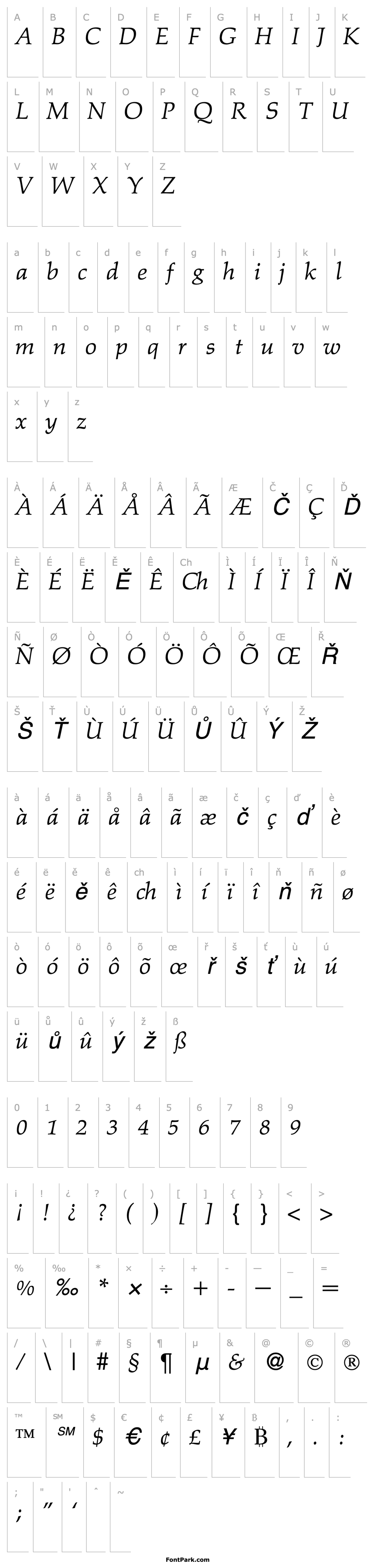 Overview PalmerWerk Italic