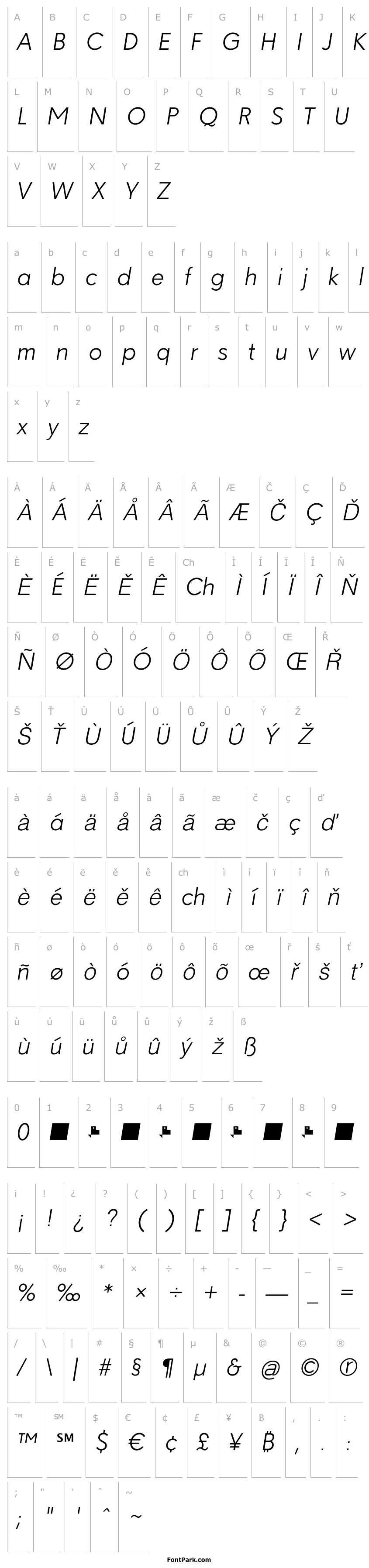 Přehled Paloseco Light Italic